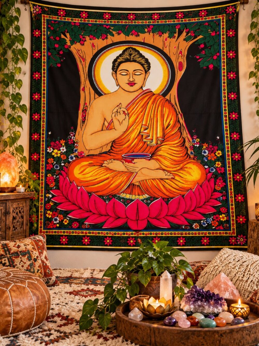 NWT Cotton Indian Buddha Tapestry